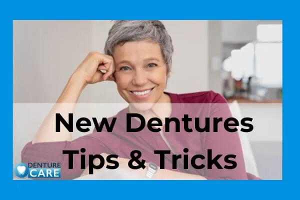 Smiling woman with cosmetic dentures fitted by a clinical dental technician