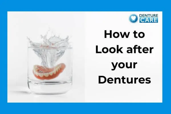 Glass containing clean fresh dentures